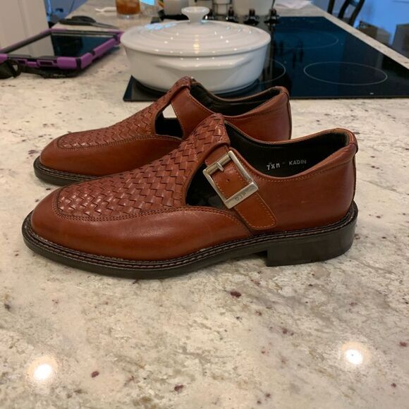 Donald J Pliner Mens Kadin Woven Leather Buckle Loafer sz 7.5 NEW main image 6
